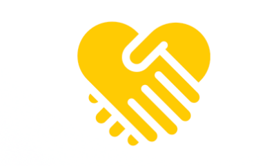 An icon of Two hands shaking that form the image of a heart.