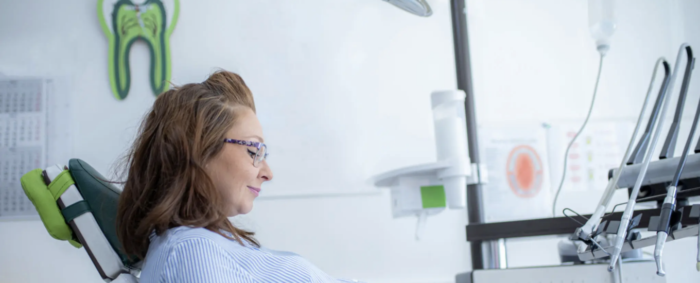 woman in dentist office