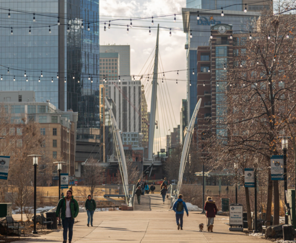 downtown Denver pedestrian bridge