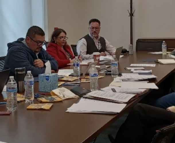 Board members working on strategic plan