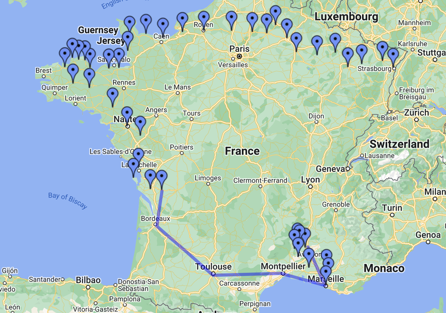 2012 Tour de France route mapped across the country