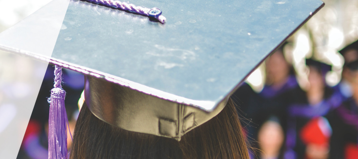 Report cover image - back of graduation cap on student