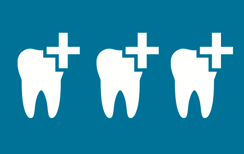 graphic illustration of three teeth